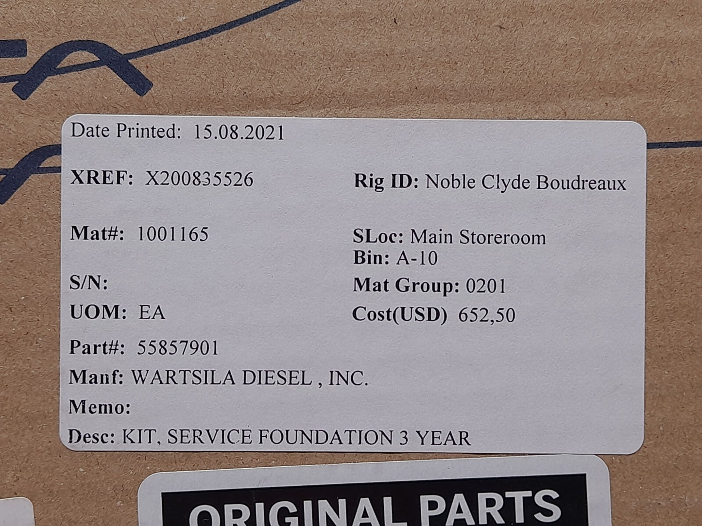 Alfa Laval 558579-01 Foundation Service Kit Wartsila Diesel 55857901