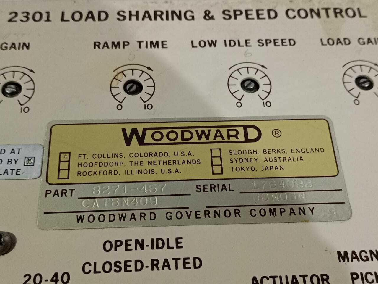 Woodward 8271-467 / 2301 Load Sharing & Speed Control CAT 8N409 / 8271467
