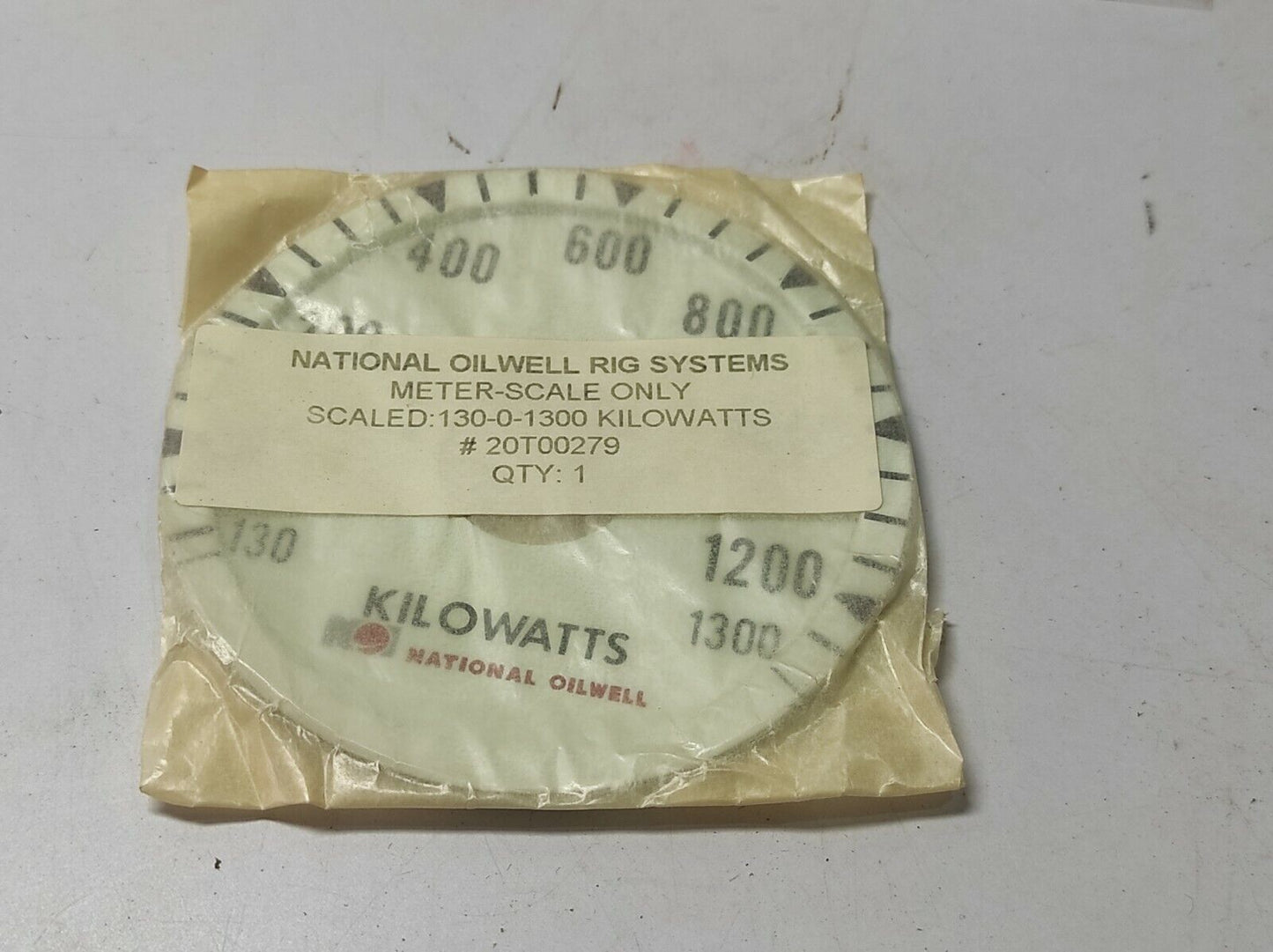 Yokogawa 103112FAZZ7/P Blank Scale 0.1-0-1.0 mADC Meter NOV TP 20T00251 Plastic