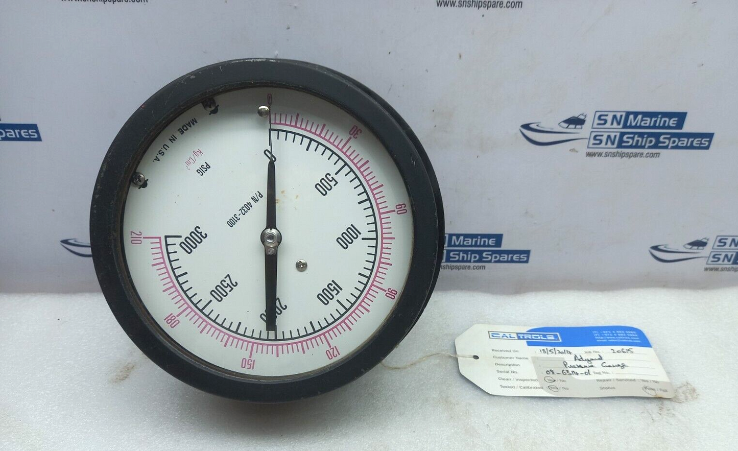 4032-3100 Pressure Gauge 0-3000Psi 0-210Kg/Cm2