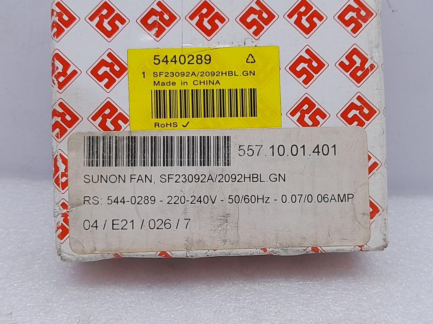 Sunon SF23092A 2092HBL.GN Axial Fan RS 544-0289 220-240V 50/60Hz 0.07/0.06A