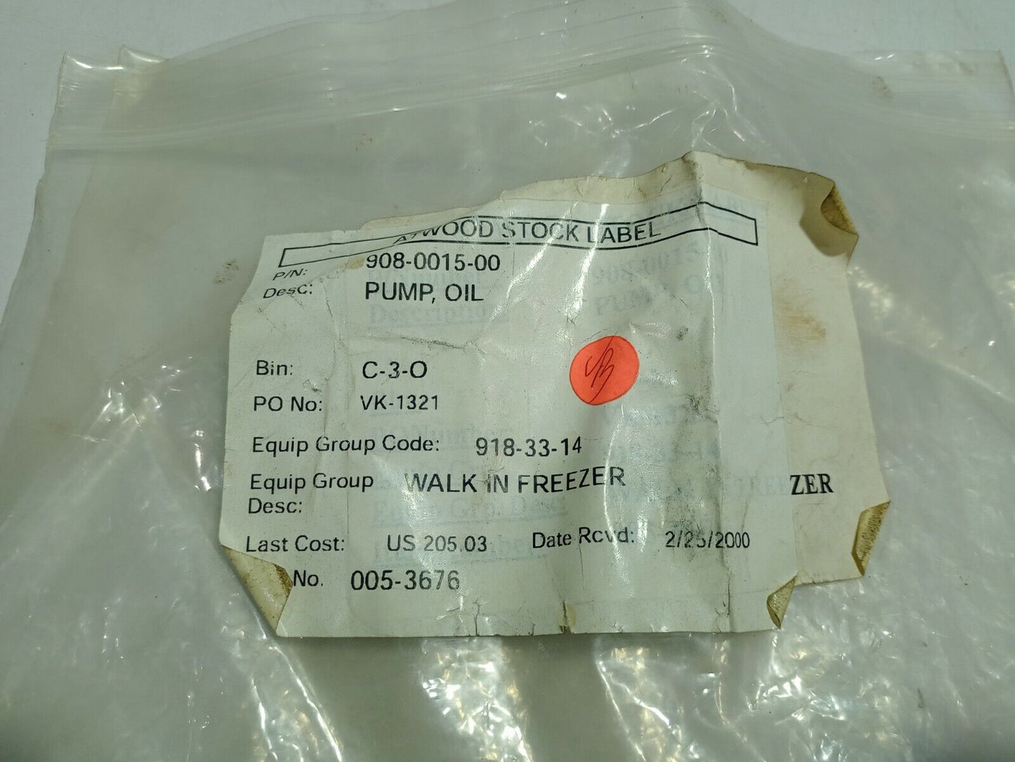 908-0015-00 Oil Pump 908001500