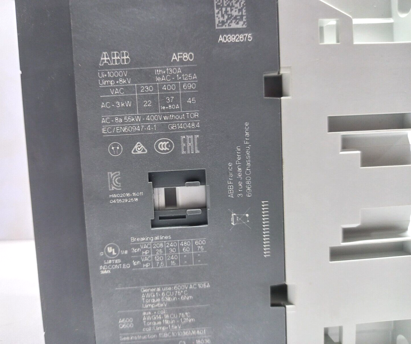 ABB 1SBL397001R1311 AF80-30-11-13 Contactor 100-250V 50Hz_60Hz-DC