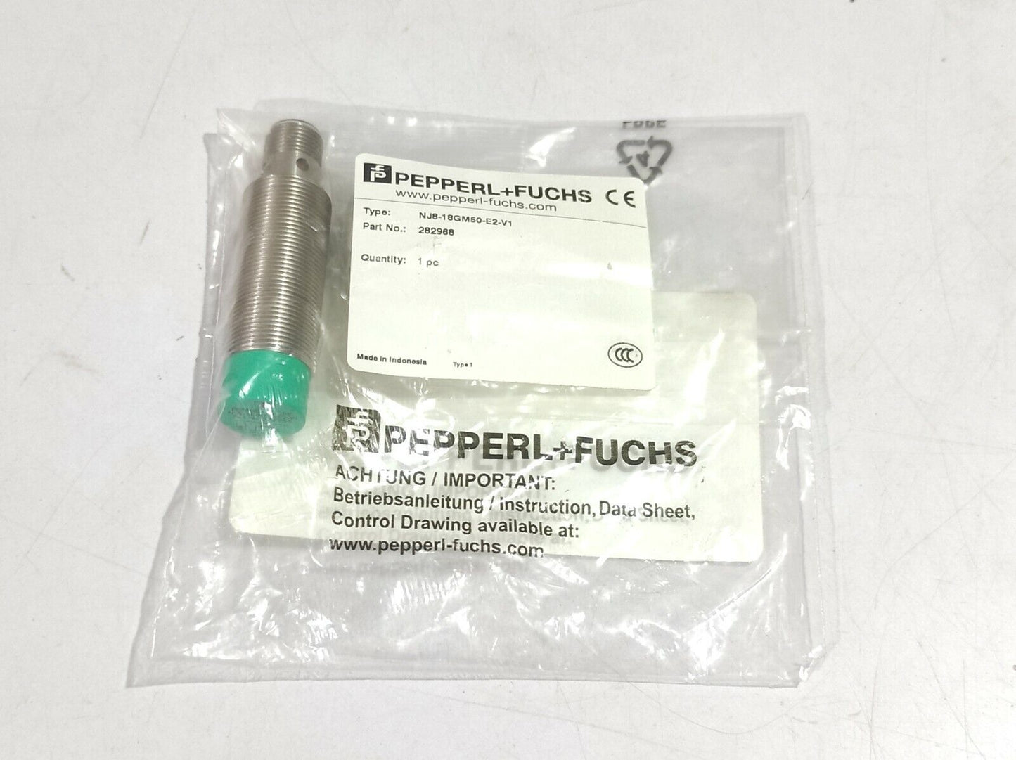 Pepperl Fuchs NJ8-18GM50-E2-V1 282968 Inductive Sensor NJ818GM50E2V1