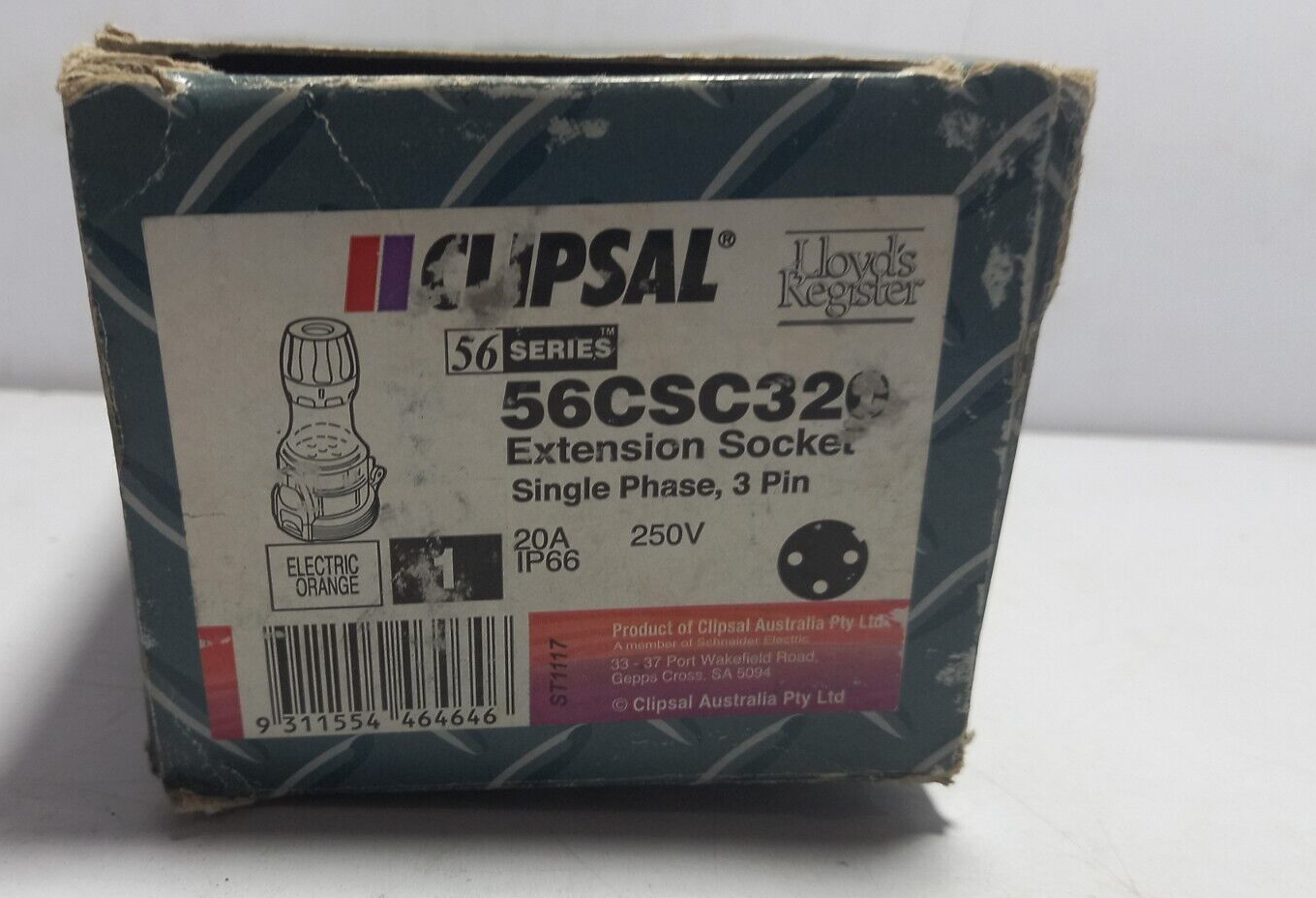 Clipsal 56CSC320 Extension Socket / Single Phase, 3 Pin / 20A 250V
