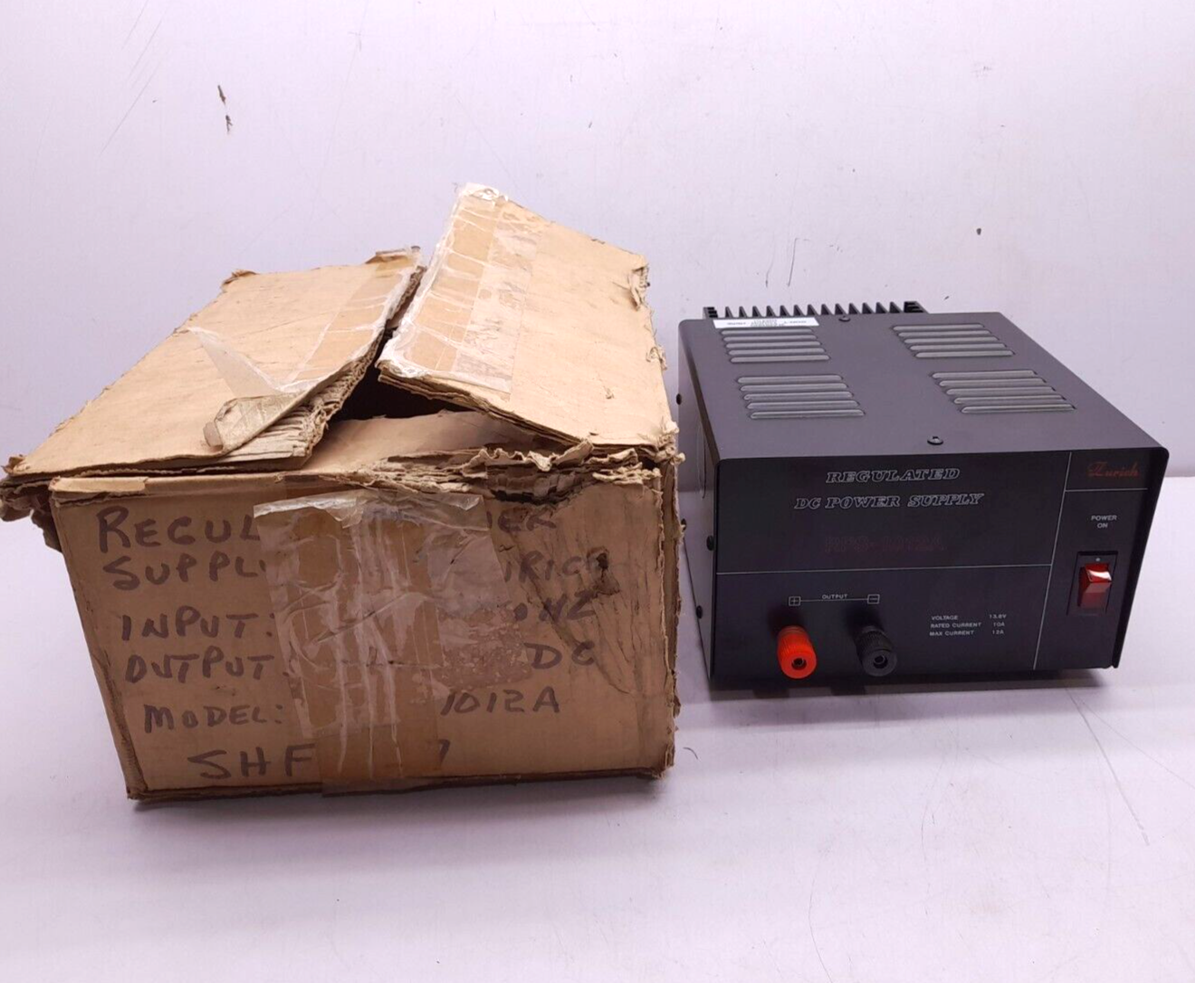 Zurich RPS-1012A Regulated DC Power Supply In 110V Out 13.8V 10A Rated 12A Max