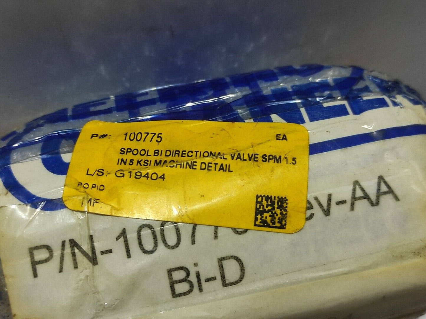 100775 Spool Bi Directional Valve SPM 1.5 In 100775 Rev AA Bi-D