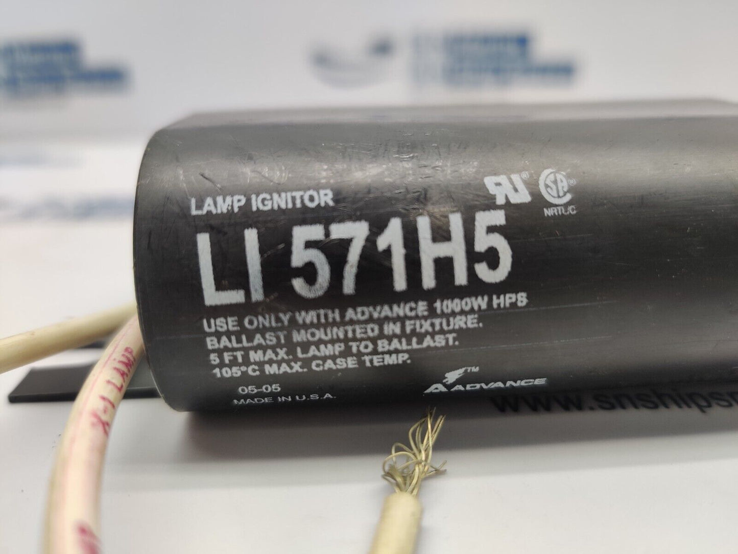 Advance Ballast LI571H5 Lamp Ignitor 1000W 5FT Max 105C