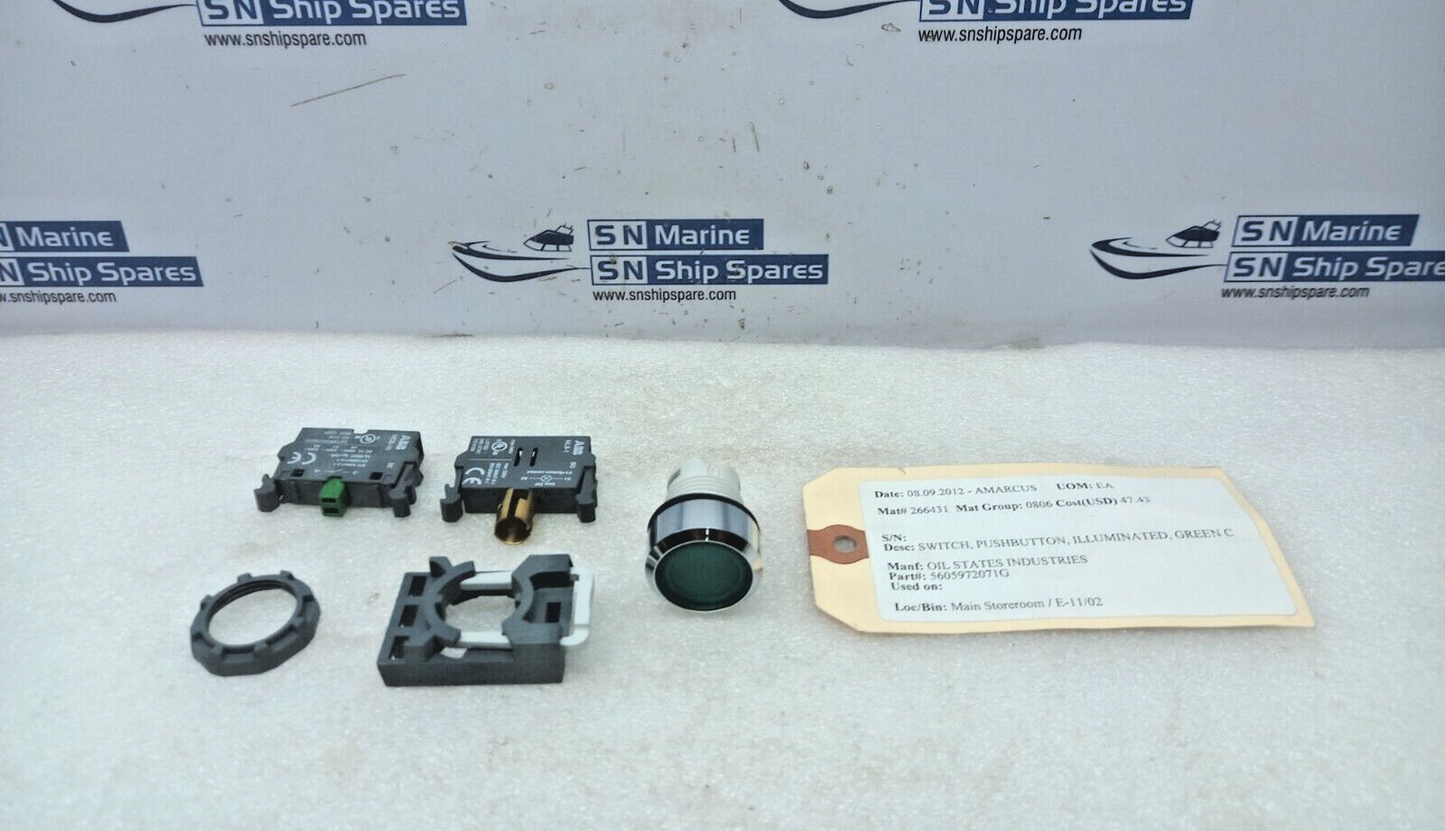 ABB MCBH-101 Contact Block & ABB MP1-31G Pushbutton Oil States 5605972071G