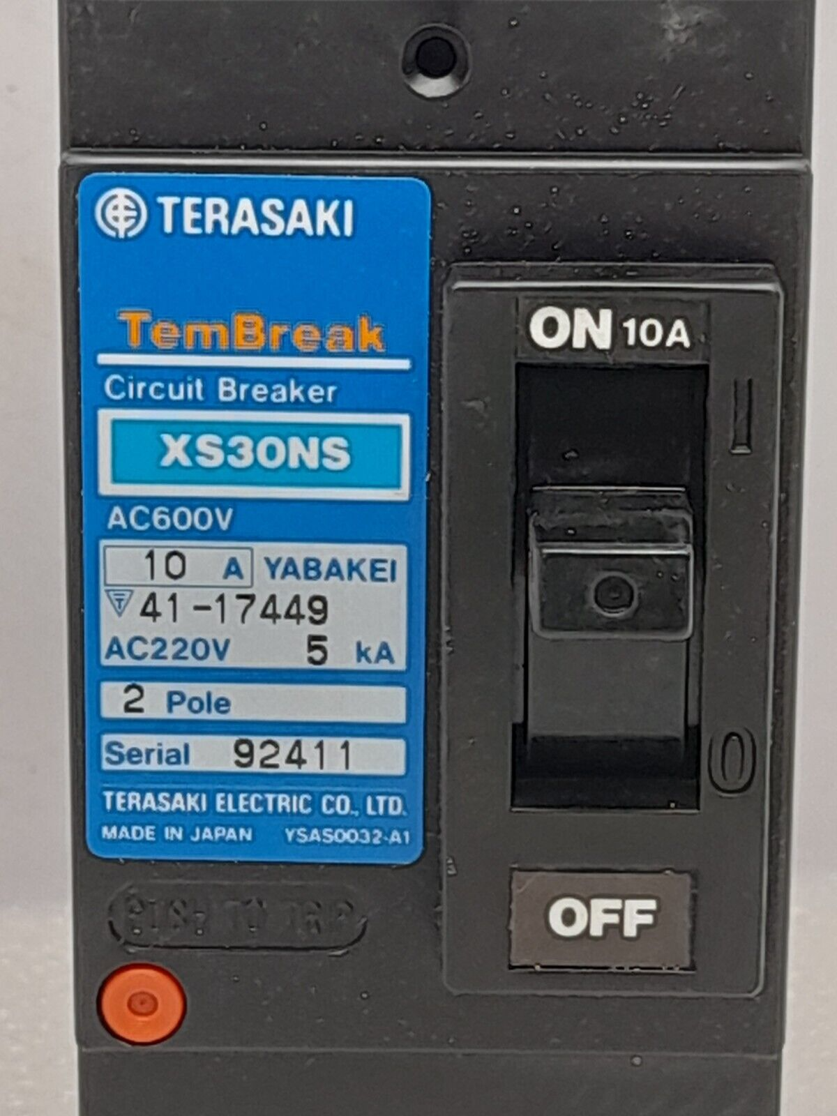 Terasaki XS30NS TemBreak 10A 2P Circuit Breaker