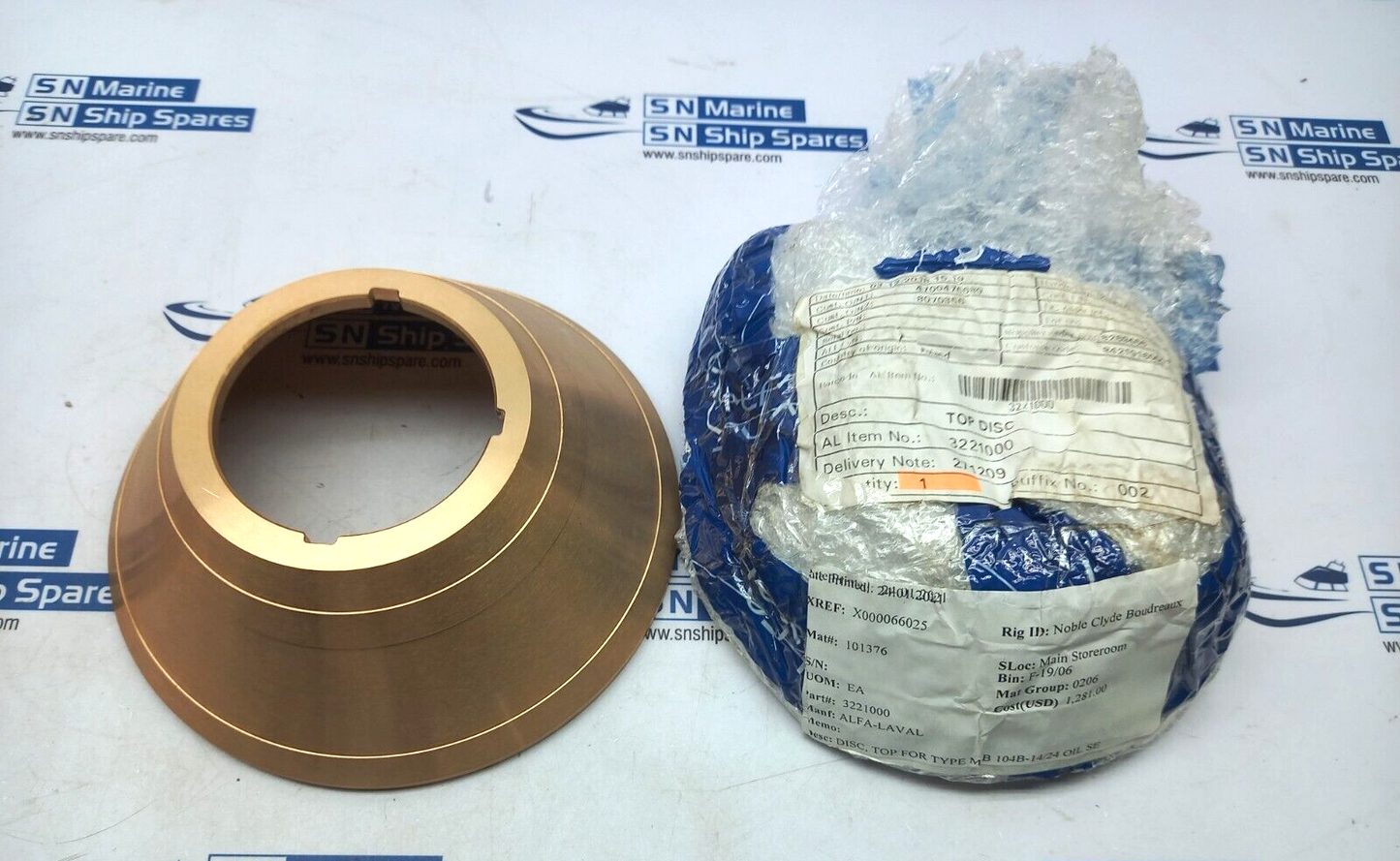 Alfa-Laval 3221000 Top Disc For Type MAB 104B-14/24 Oil SE