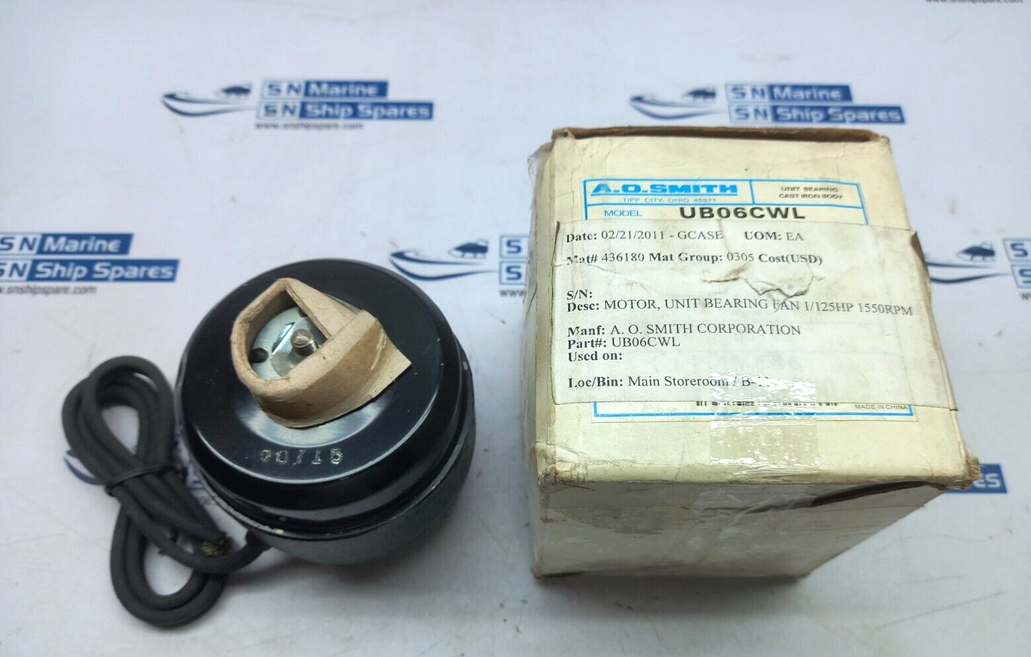 A.O.Smith UB06CWL Unit Bearing Fan Motor 115V 1/125Hp 1550RPM