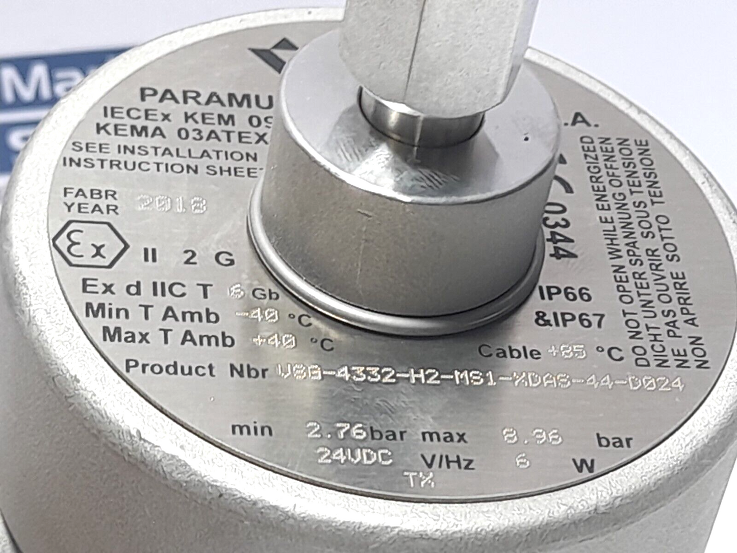 Versa VSG-4332-H2-MS1-XDAS-44-D024 4-Way Brass Valve 24VDC 6W NOV 30152557-1Y04C