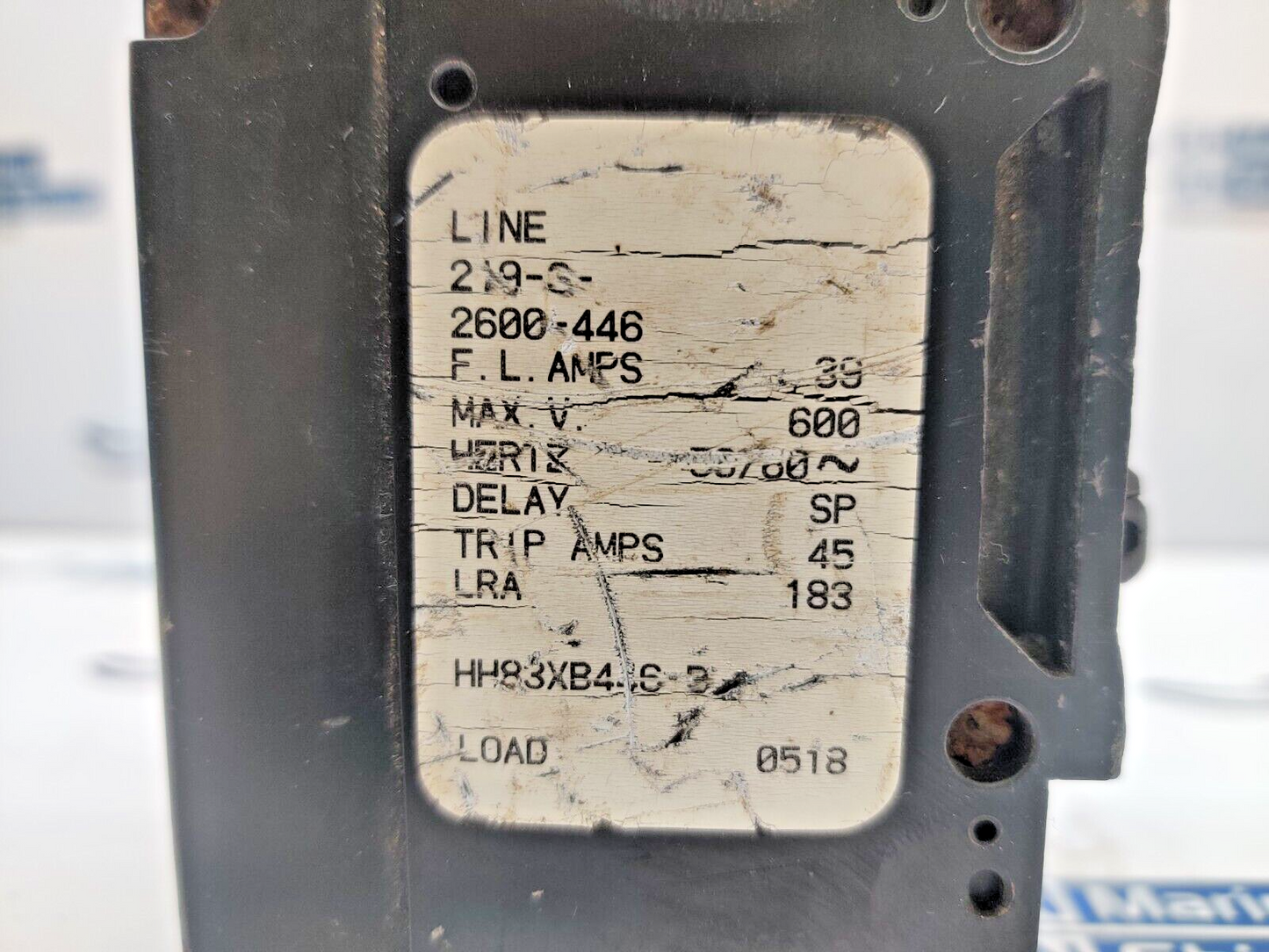 Airpax HH83XB446-B Circuit Breaker 39AMPS 600V 2600-446