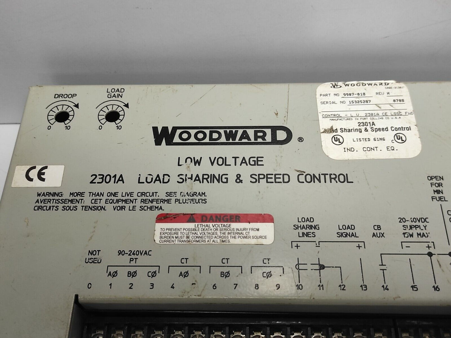 Woodward 9907-018 Rev H 2301A Load Sharing & Speed Control