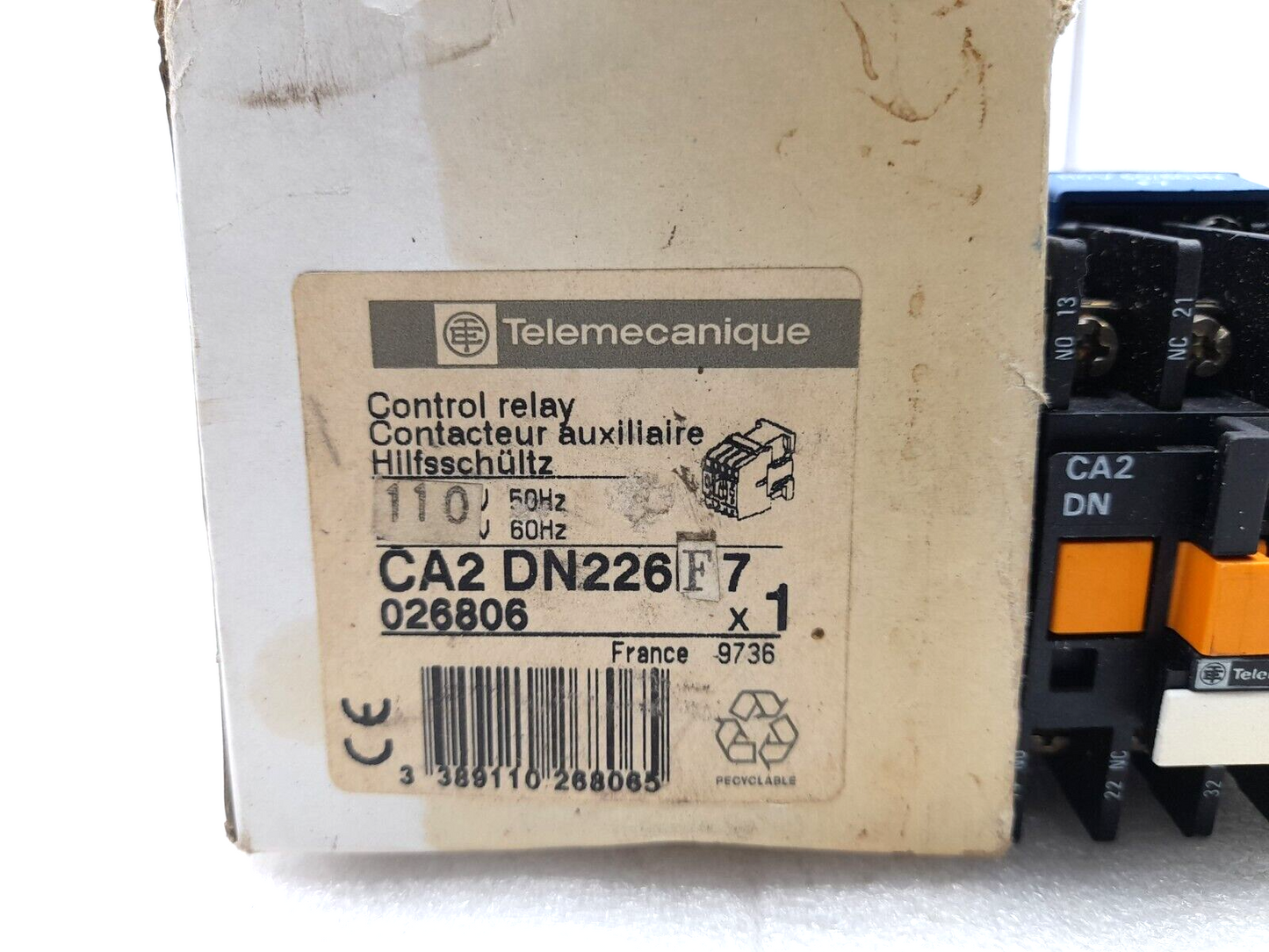 Telemecanique CA2 DN226F7 Control Relay F7 110V 50/60Hz CA2 DN CA2DN226 Ith 10A