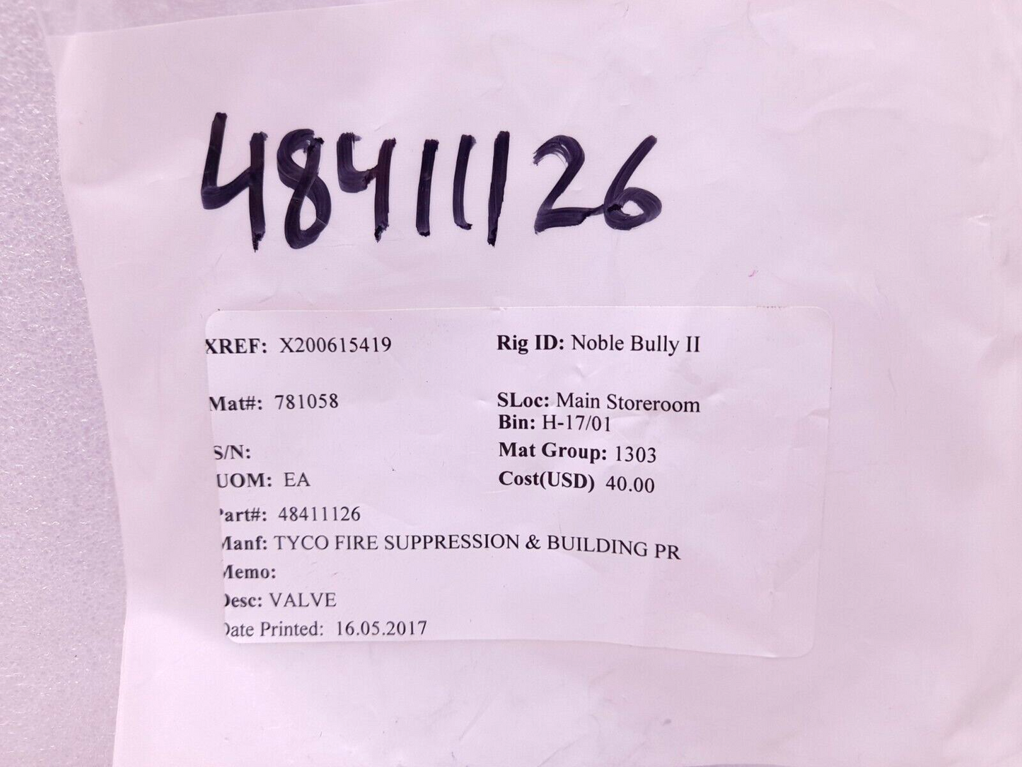 Tyco 484111626 Ball Valve 1000 WOG