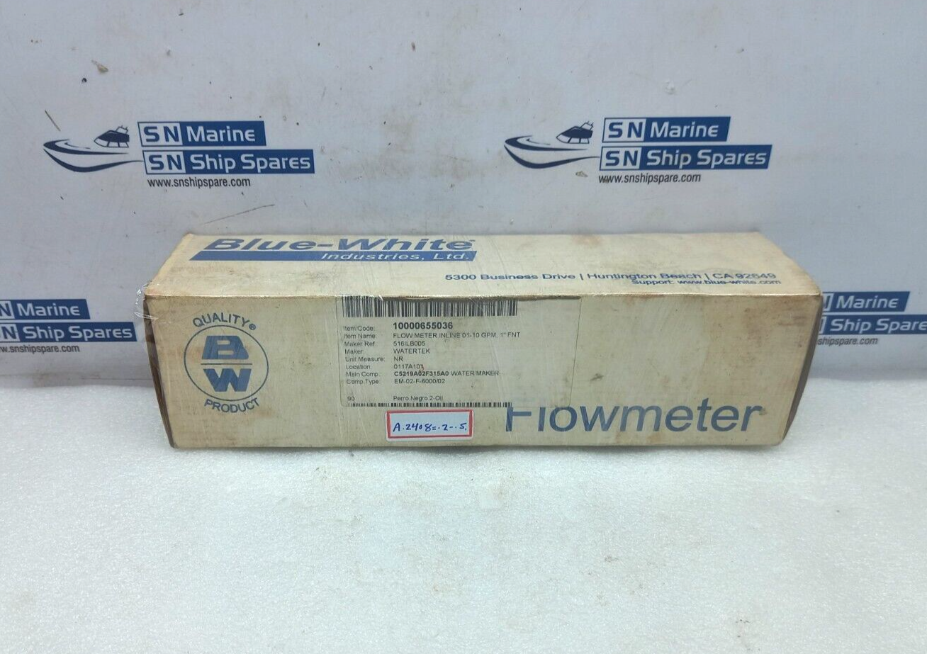 Blue White F-40750LN-16 Flow meter inline 01-10 GPM 1” FNT