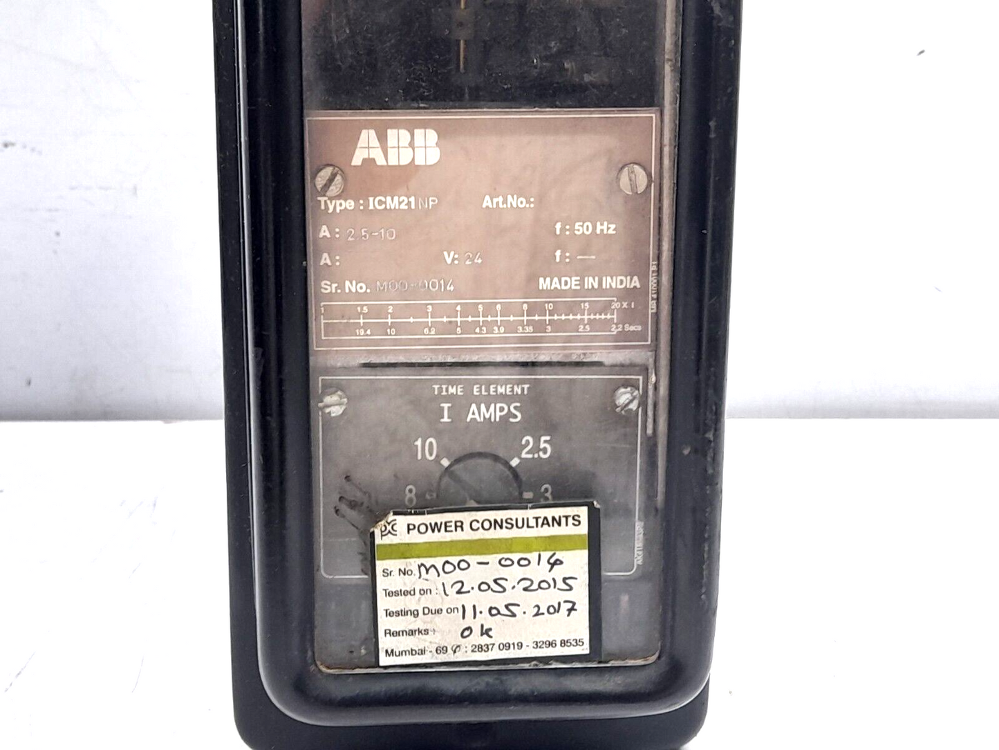 ABB ICM21 NP Inverse-Time Overcurrent Relay 2.5-10A 24V 50Hz