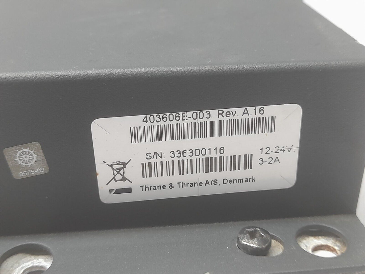 Thrane & Thrane 403606E-003 Rev A.16 Adapter 12-24V 3-2A