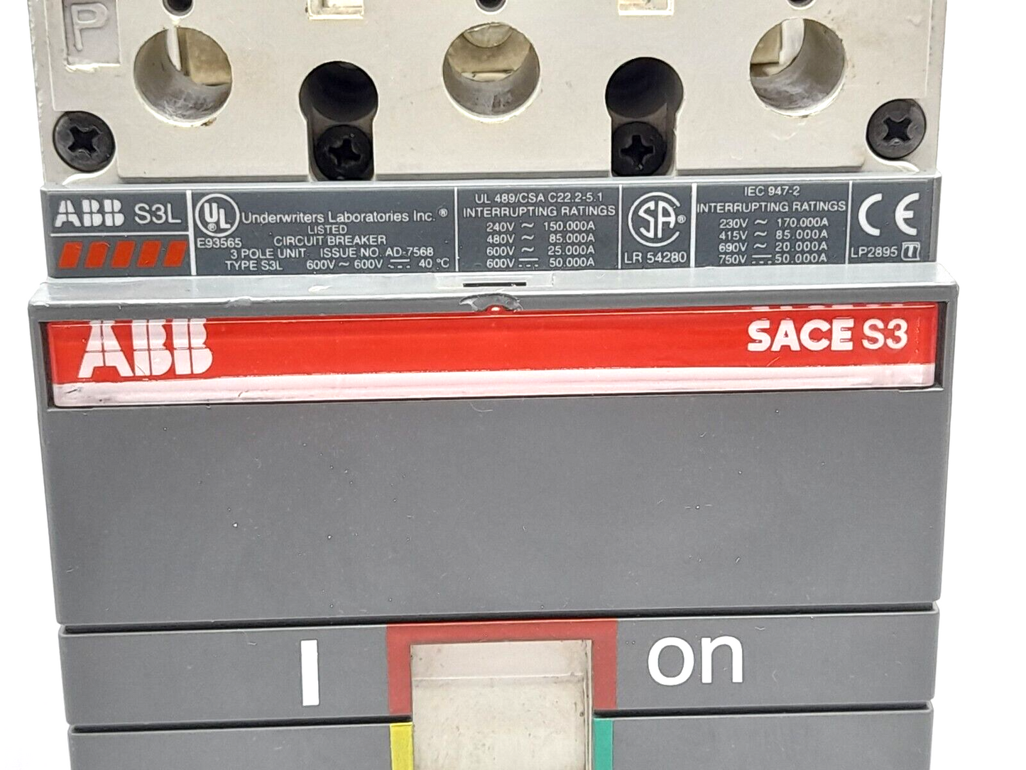 ABB Sace S3 S3L 3 Pole Circuit Breaker 60A