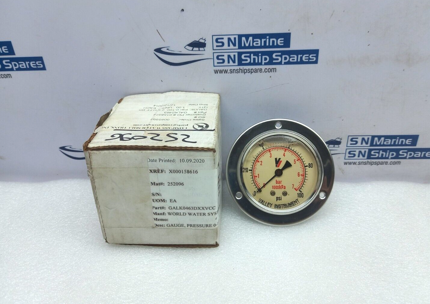 Valley Instruments GALK0463 Liquid Filled Pressure Gauge 0-100Psi