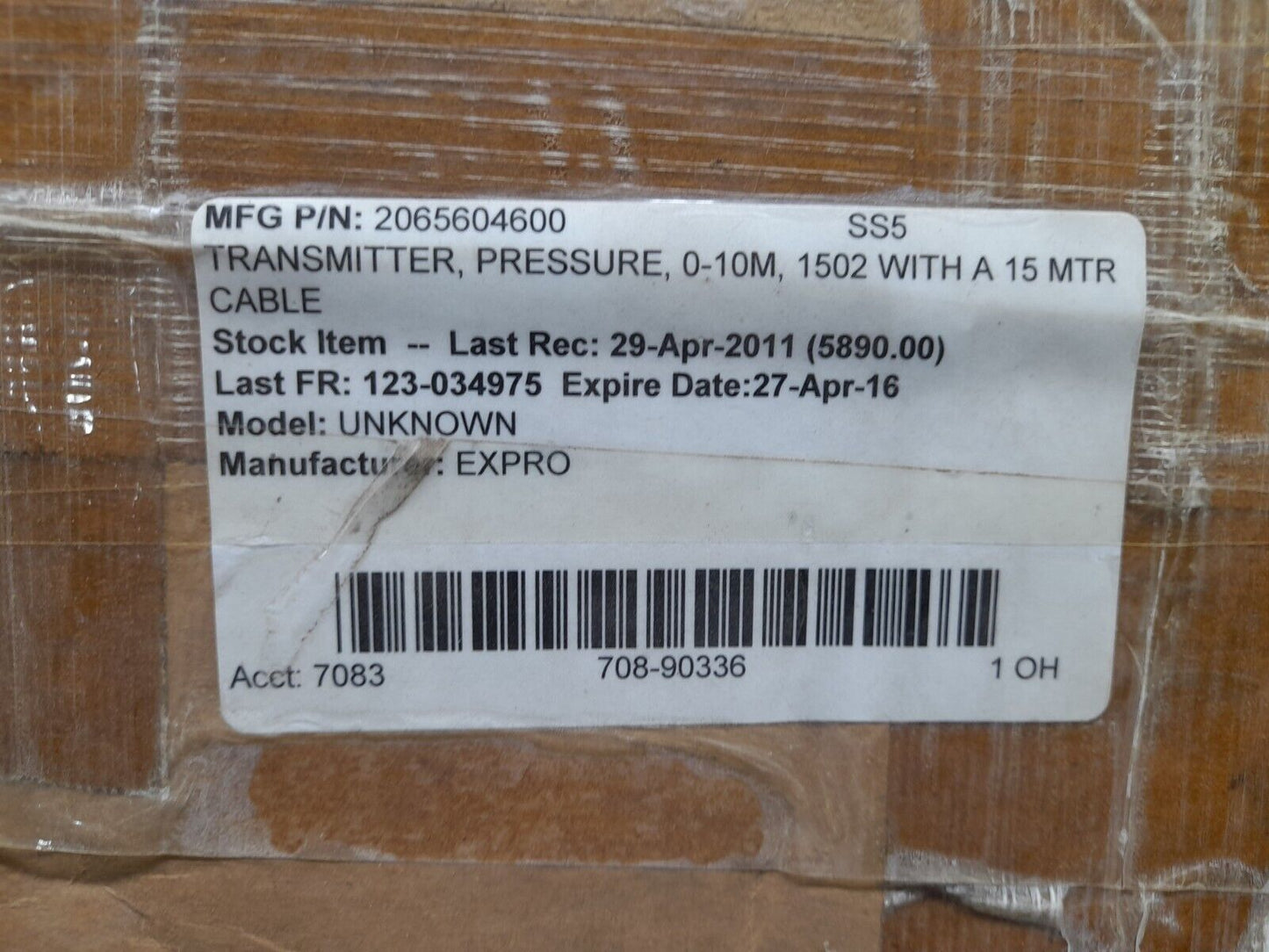 Expro 2065604600 Pressure Transmitter 0-10M Scan sens 1502-20