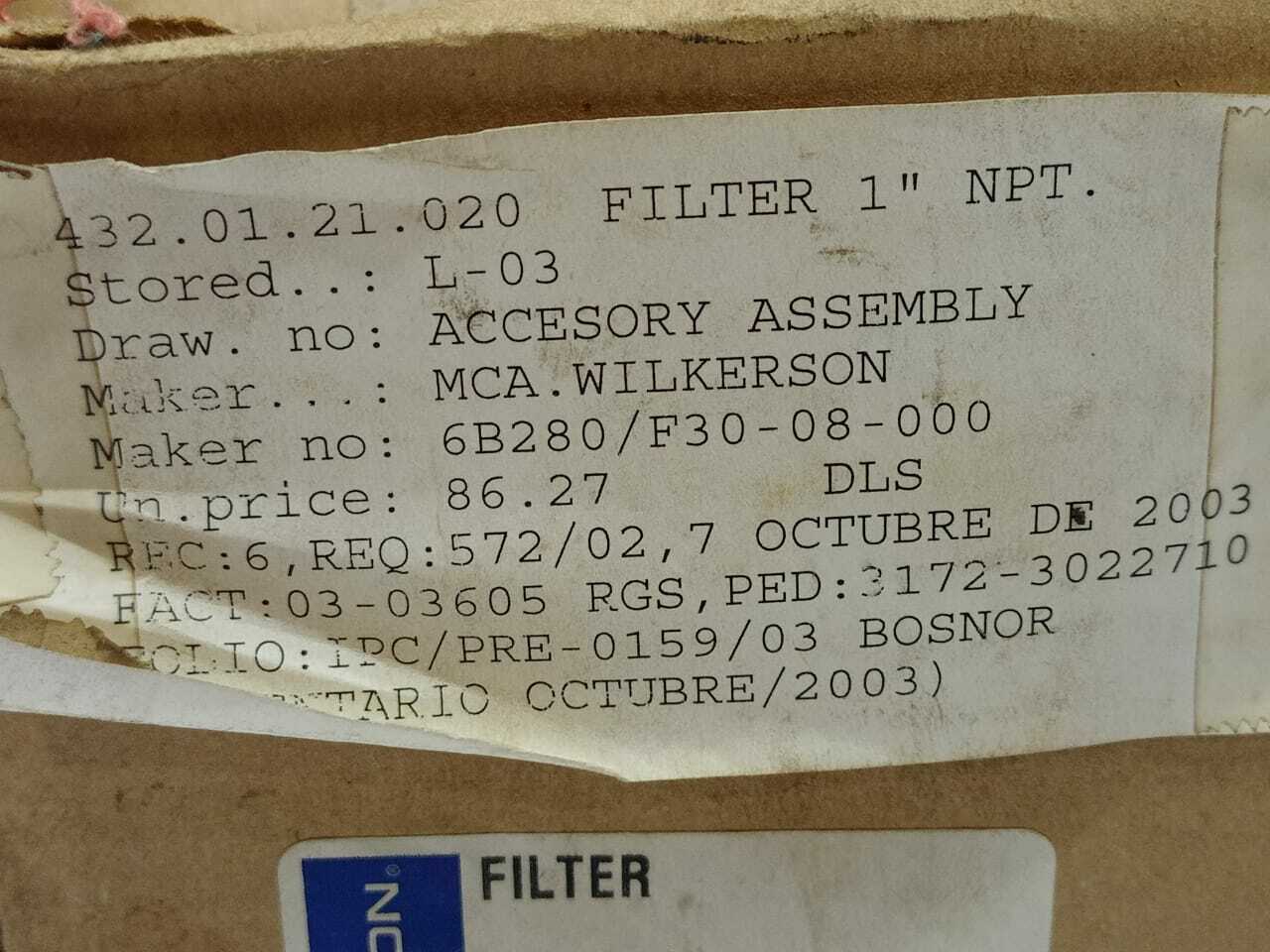 Wilkerson F30-08-000 Filter F3008000