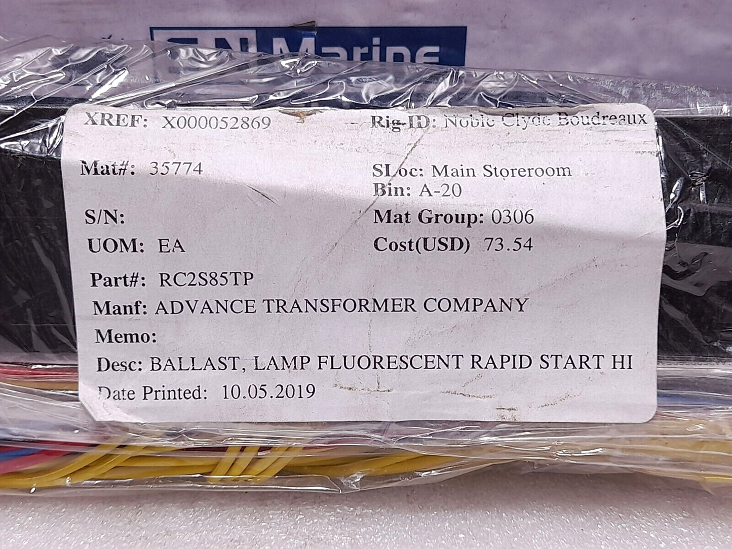 Advance ICN-2S110-SC / RC2S85TP Ballast Lamp Fluorescent Rapid Start HI ICN2S110