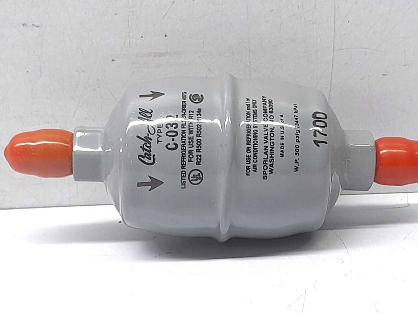 Sporlan Catch All C-032 Filter Drier ¼” Sae Flare W.P. 500 PSIG 3447 kPa