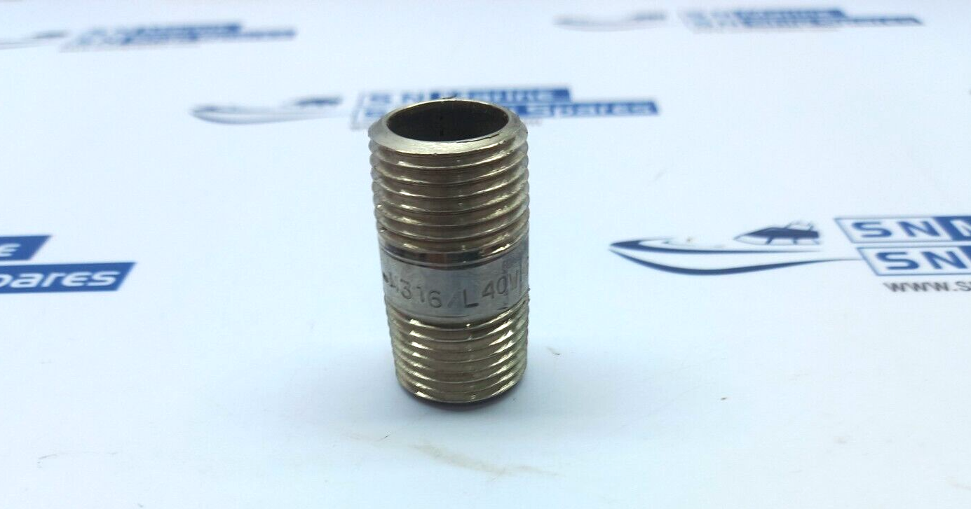 0325403 Merit Brass 316/L-40 1/2 x 1-1/2 SS NIP ASTM A733 25PCs In Lot