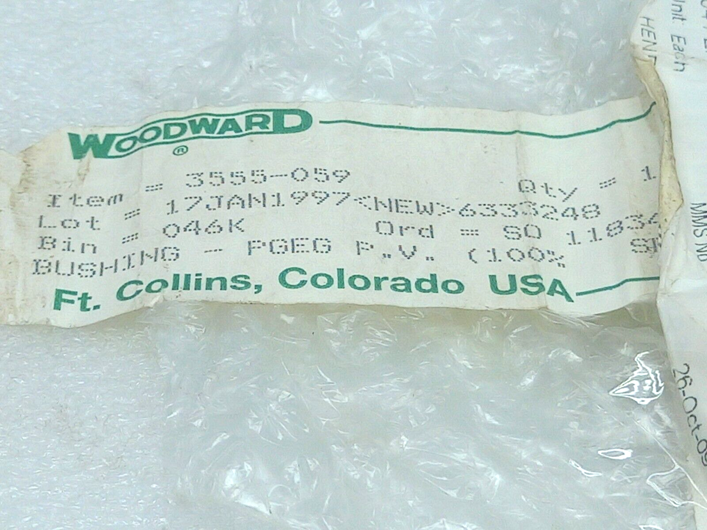 Woodward 3555-059 Valve Pilot Bushing 4 Pcs / Lot