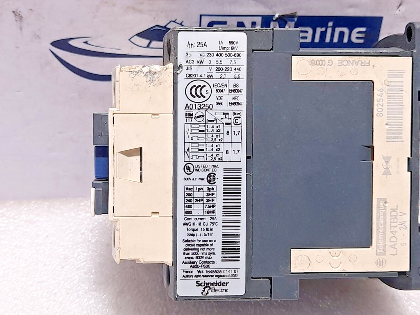 Telemecanique LC1D12BD Contactor 24VDC Ith:25A Ui: 690V 600V a.c