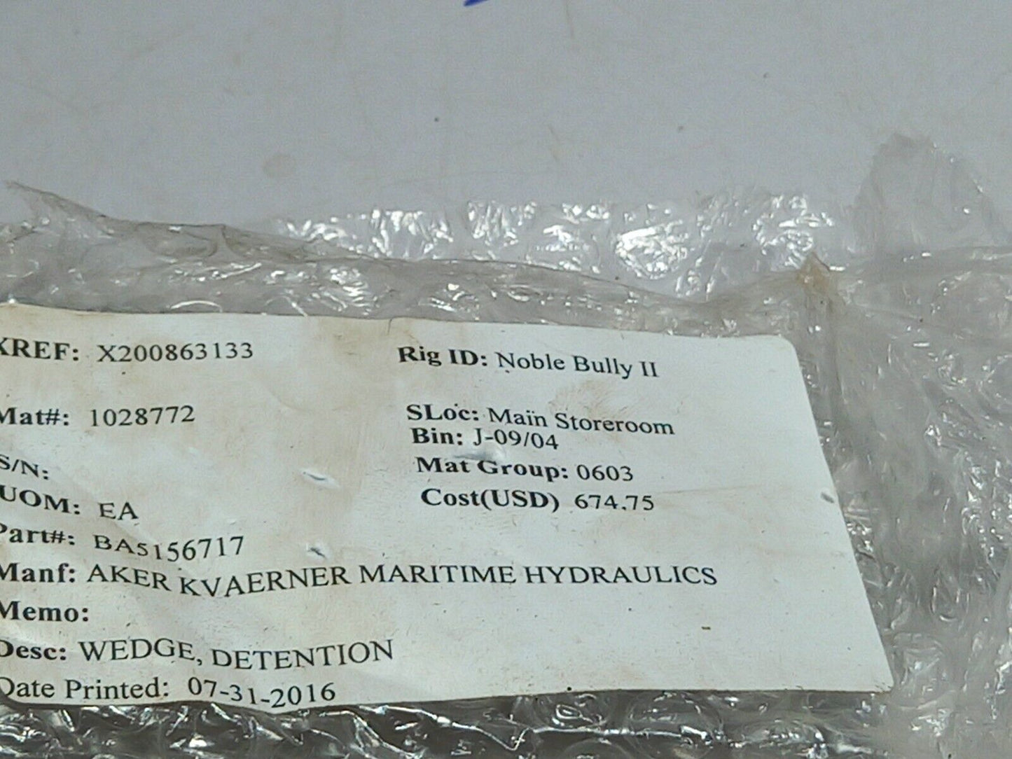 Aker BA5156717 Wedge Detention BA-5156717