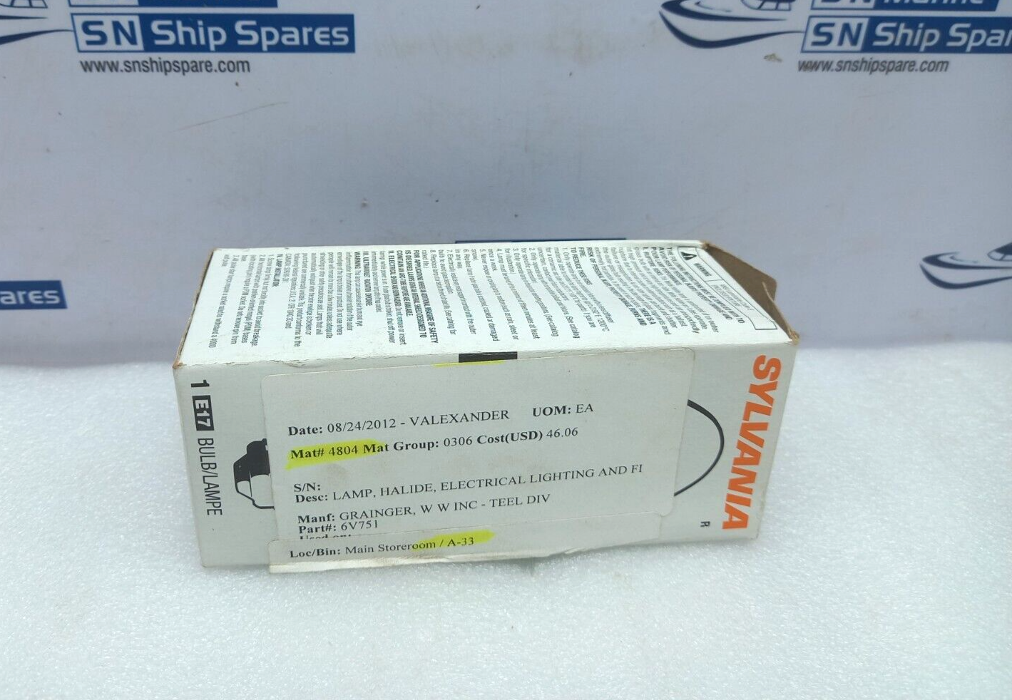 Sylvania M57/E M175/U/MED Metal Halide Bulb 175W Grainger 6V751 4PCs In Lot