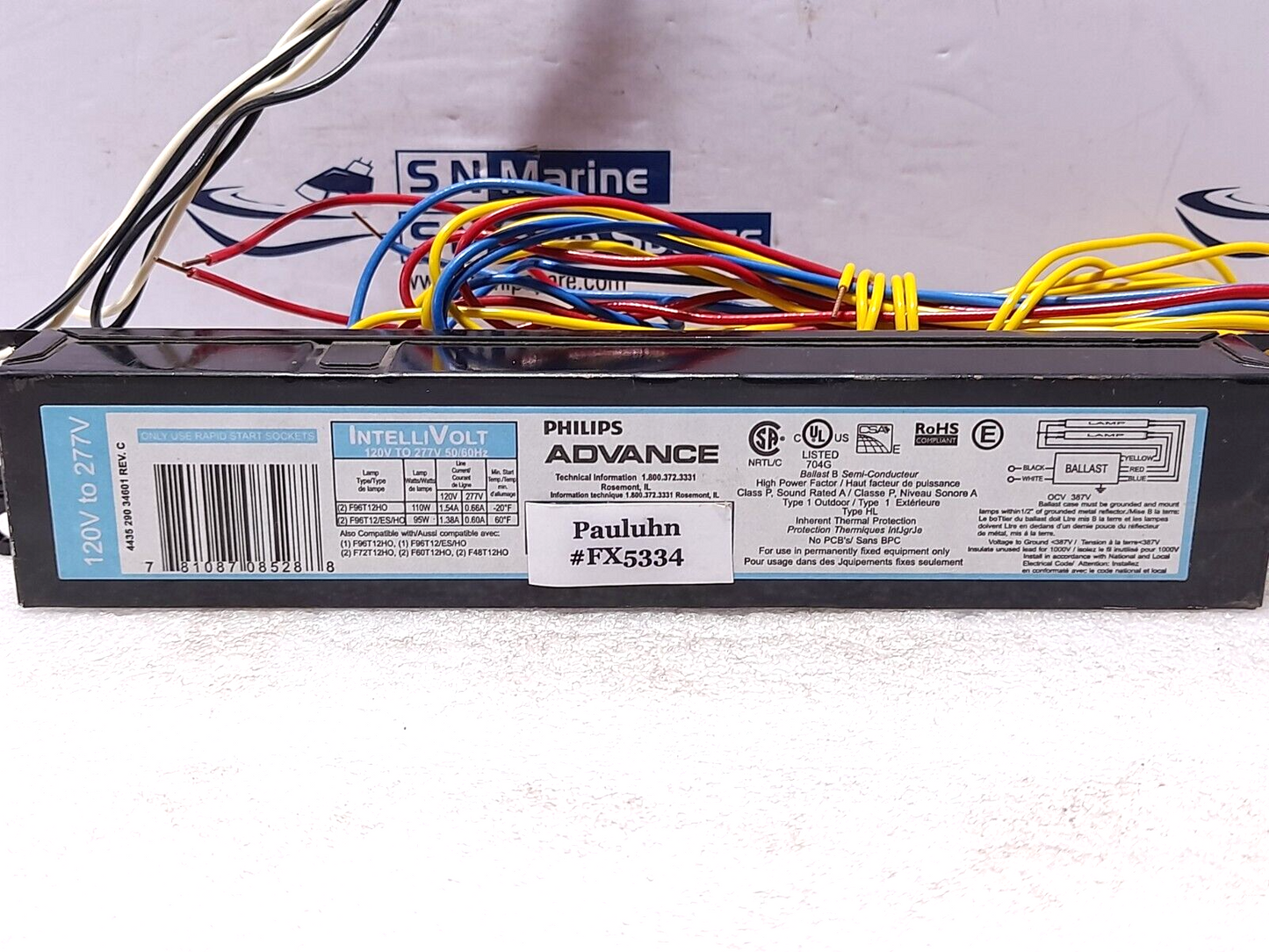 Pauluhn FX5334 Ballasat Lamp 120/277VAC 50/60HZ 2 x 60W