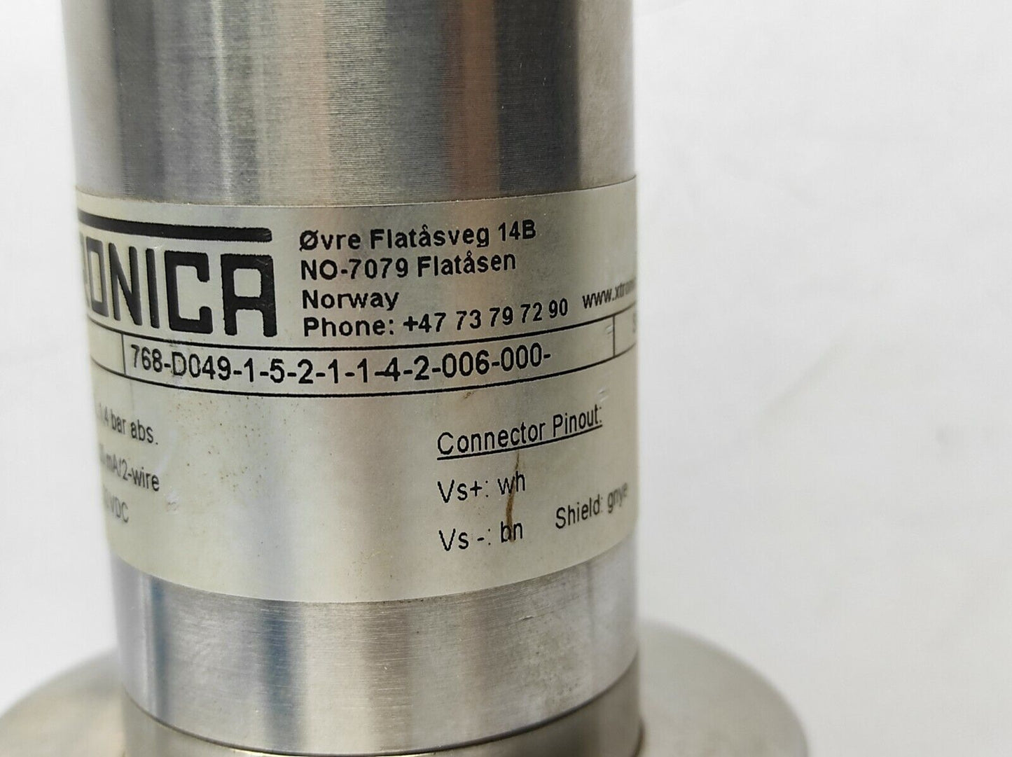 Xtronica XTL458 Pressure Transmitter 768-D049-1-5-2-1-1-4-2-006-000-