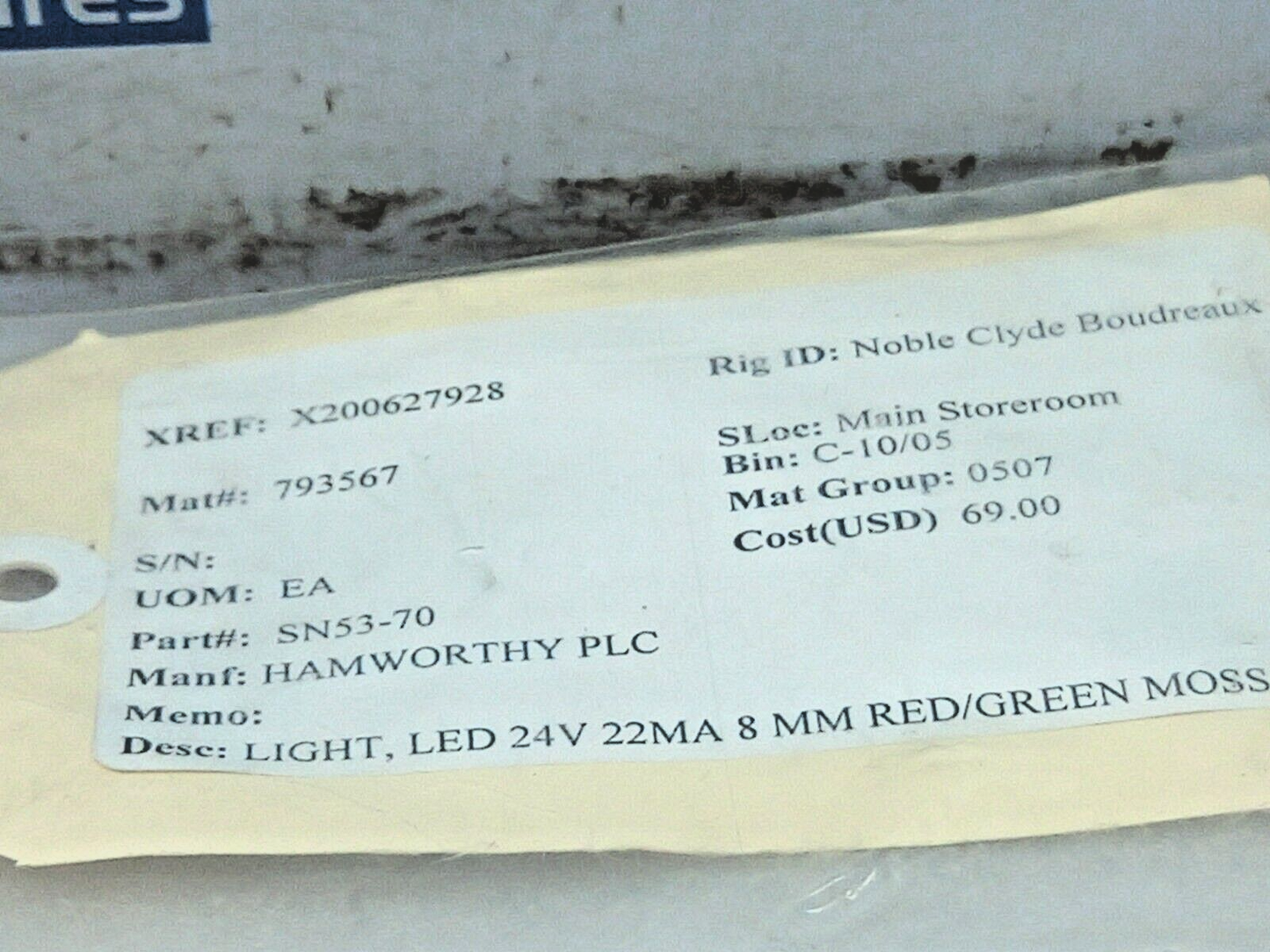 17-121354 24VDC EAO Red/Green Led Light 22MA 8MM Hamworthy SN53-70 2PCs In Lot