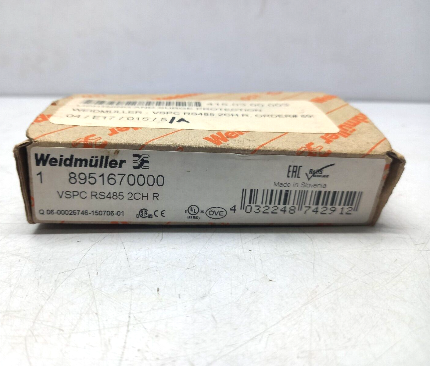 Weidmuller 8951670000 VSPC RS485 2CH R Lightning And Surge Protection Uc 6.4Vdc