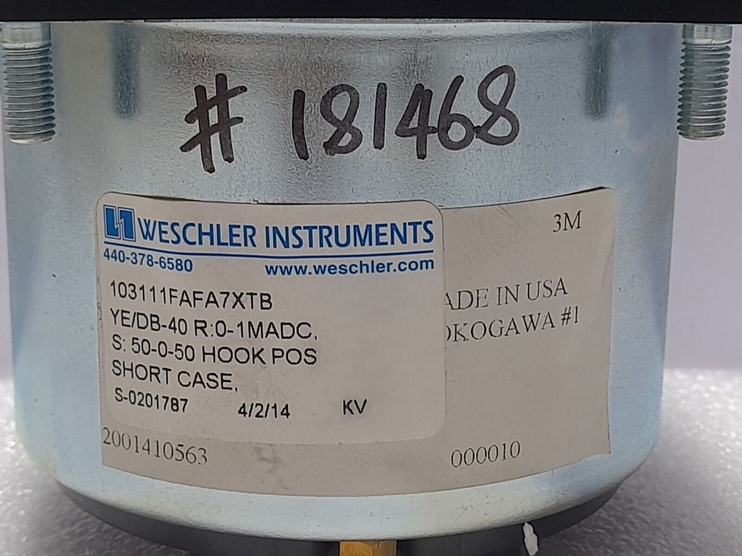 Yokogawa DB-40 Weschler 103111FAFA7XTB Meter 50-0-50