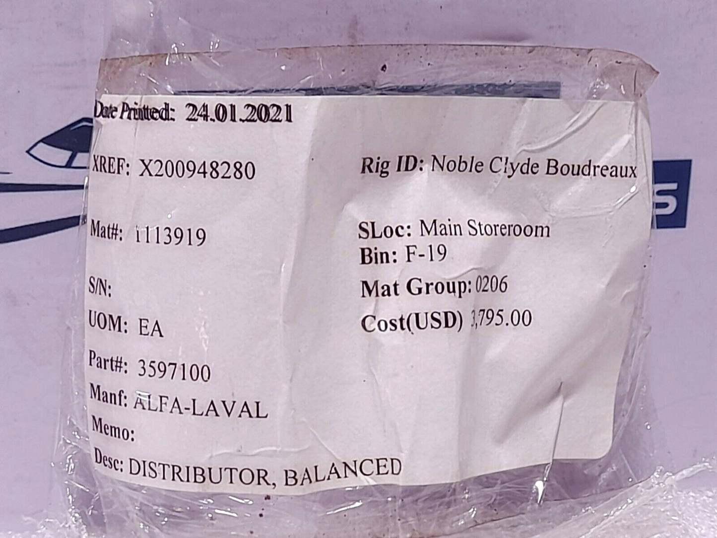 Alfa Laval 3597100 Balanced Distributor (1)