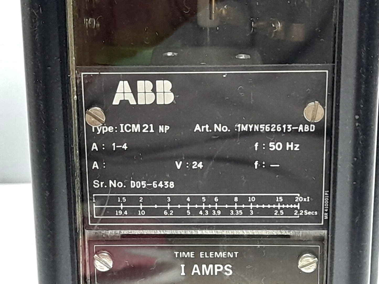 ABB ICM21 NP Inverse-Time Overcurrent Relay 1-4A 24V 50Hz 1MYN562613-ABD