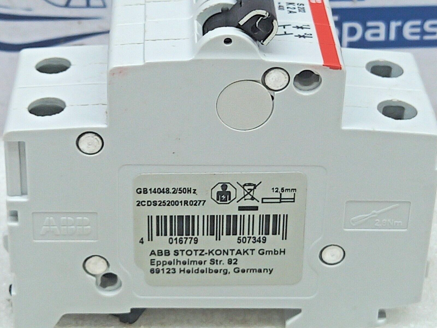 ABB S 202-K2 Moulded Case Circuit Breaker Cat.A 2CDS 252 001 R0277