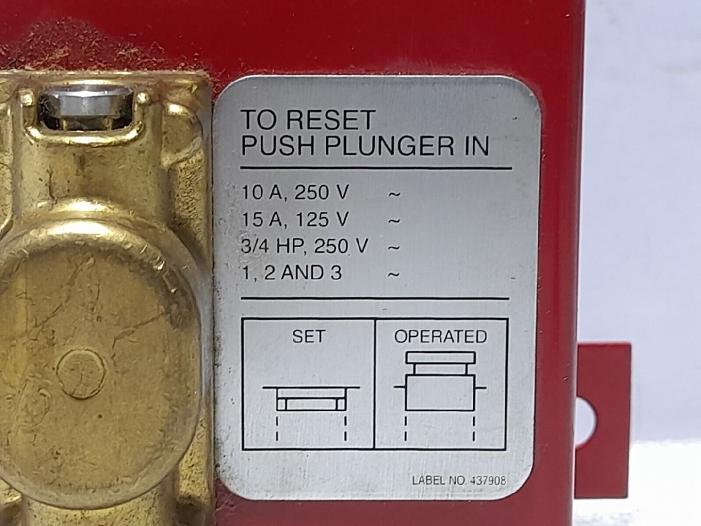 Tyco 437900 Pneumatic Switch 305.209.009 Ansul 437900 Pressure Switch DPST