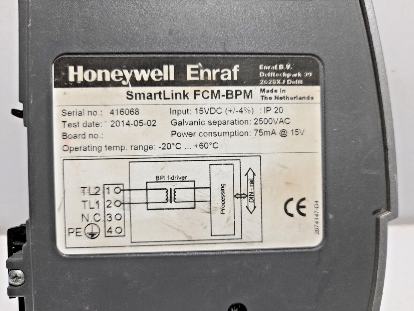 Honeywell Enraf FCM-BPM Processor / Smartlink FCM-BPM / Input: - 15VDC