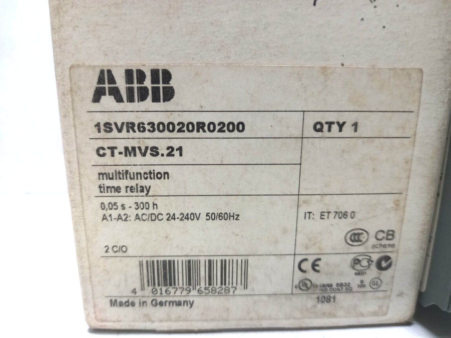ABB CT-MVS.21 Multifunction Time Relay 1SVR630020R0200 CT-MVS