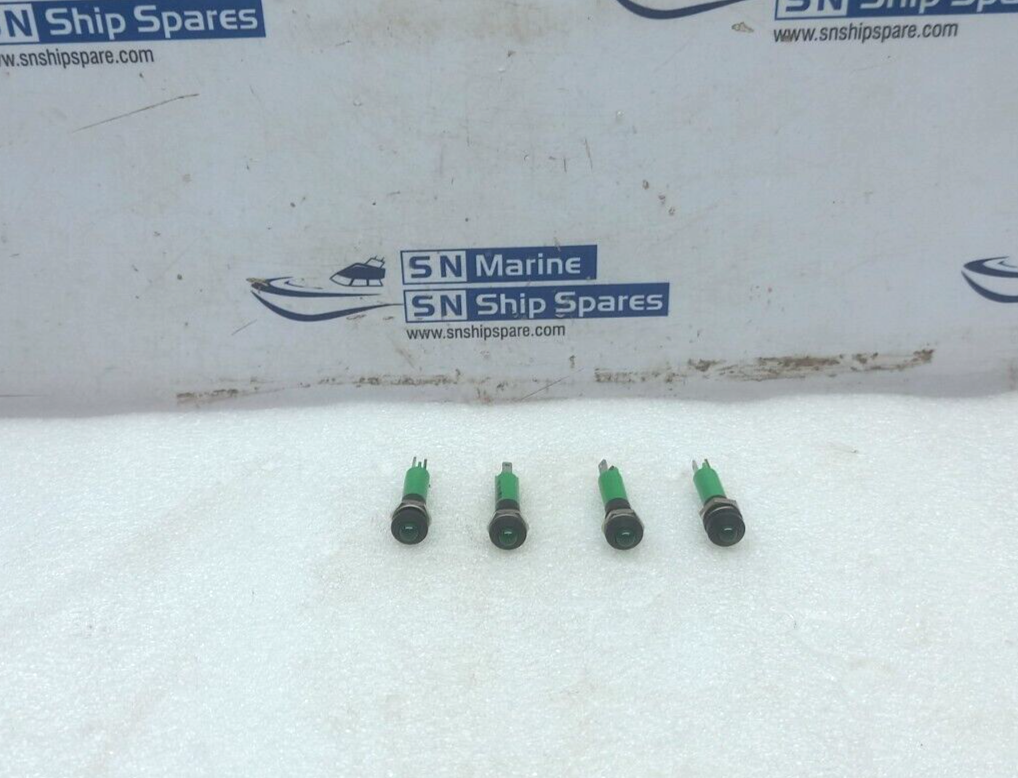 17-041351 Green Led Light 24V 22MA 8MM Hamworthy SN53-50 4PCs In Lot