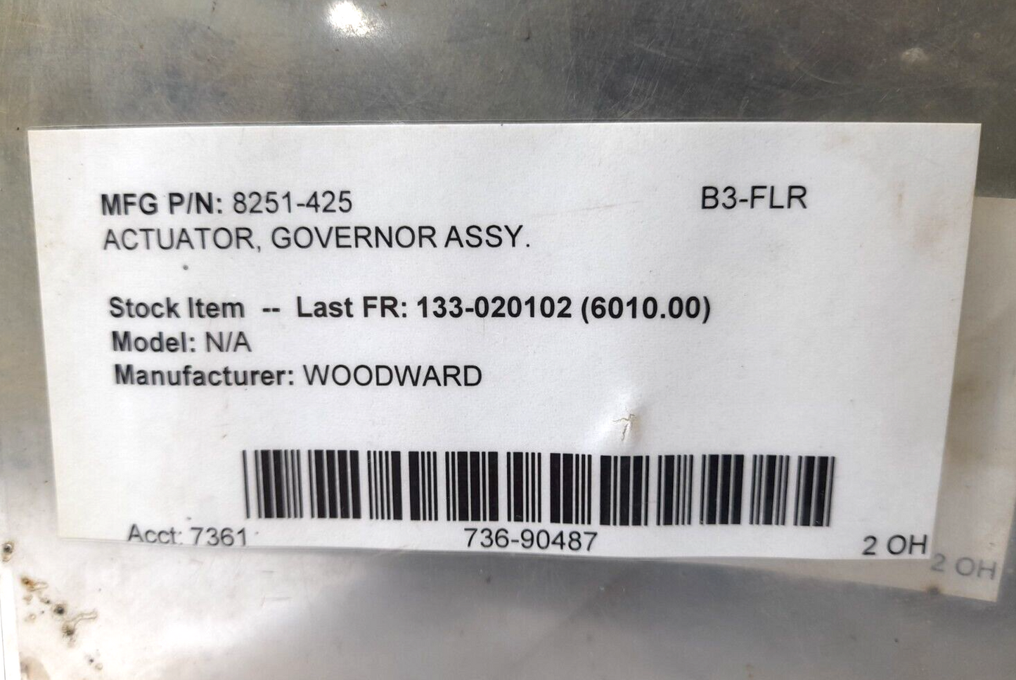 Woodward 8251-425 Governor Actuator Assembly