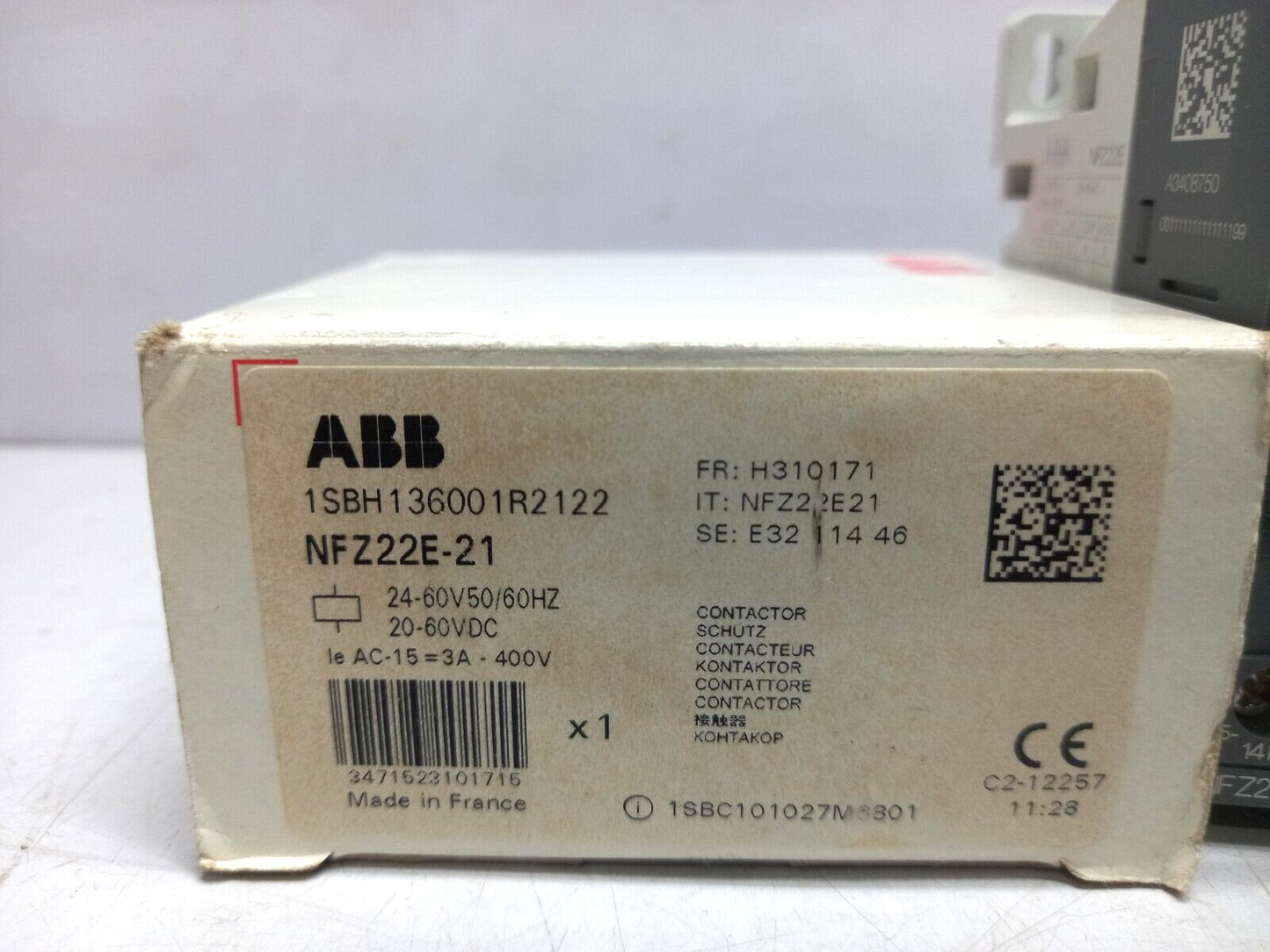 ABB 1SBH136001R2122 Contactor NFZ22E-21 RS 7116281 24-60V 5060Hz 20-60VDC