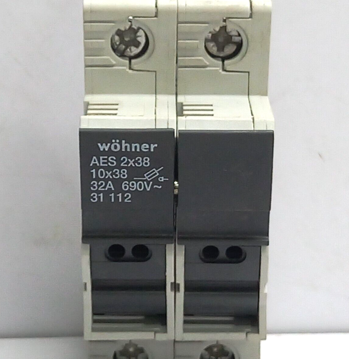 Wohner 31112.000 Holder For Cylindrical Fuses 10x38 2P AES 2x38 10x38 32A 690V~